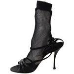 Dolce & Gabbana Black Suede Short Boots Sandals Shoes LA8942-39.5