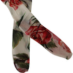Dolce & Gabbana White Floral Print Stockings Nylon Tights SCS1066 -M