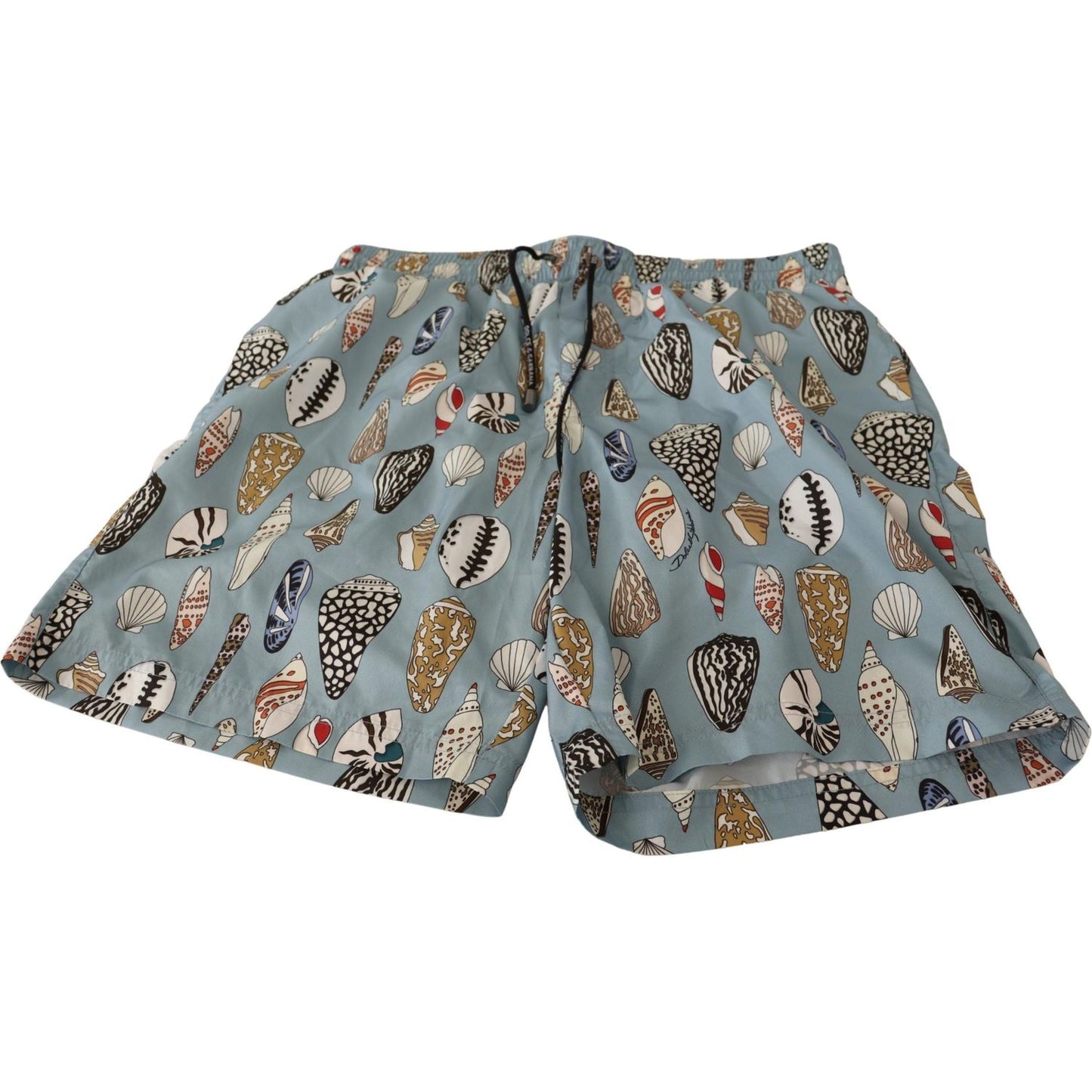 Dolce & Gabbana Elegant Seashell Print Swim Trunks Dolce & Gabbana Slate Gray