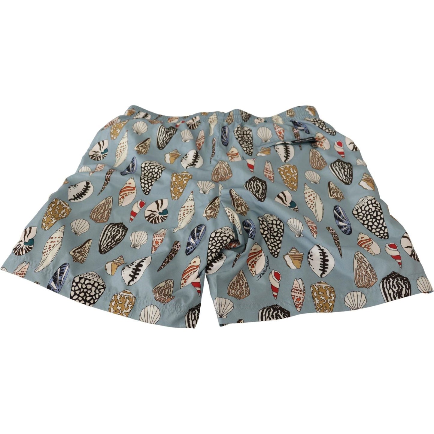 Dolce & Gabbana Elegant Seashell Print Swim Trunks Dolce & Gabbana Light Slate Gray
