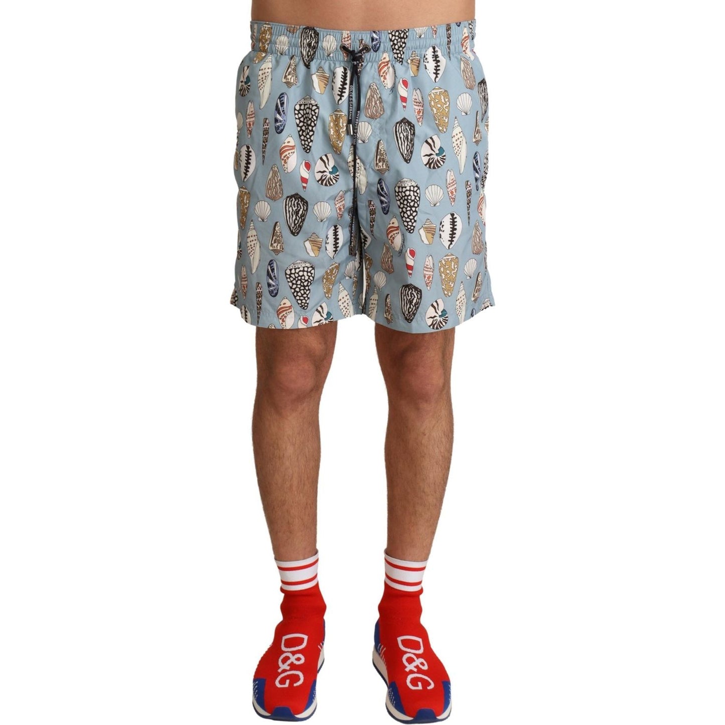 Dolce & Gabbana Elegant Seashell Print Swim Trunks Dolce & Gabbana Rosy Brown