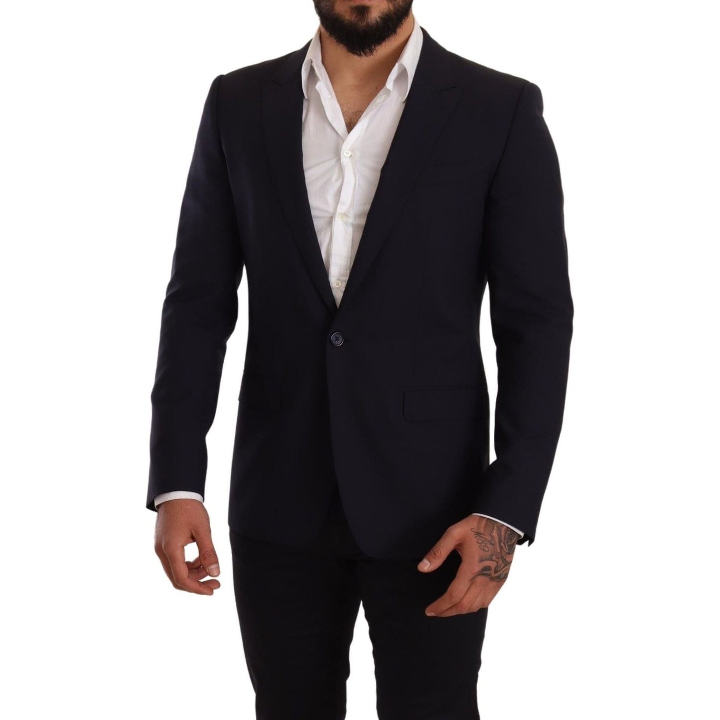 Dolce & Gabbana Elegant Navy Martini Blazer by Renowned Tailors Dolce & Gabbana Black