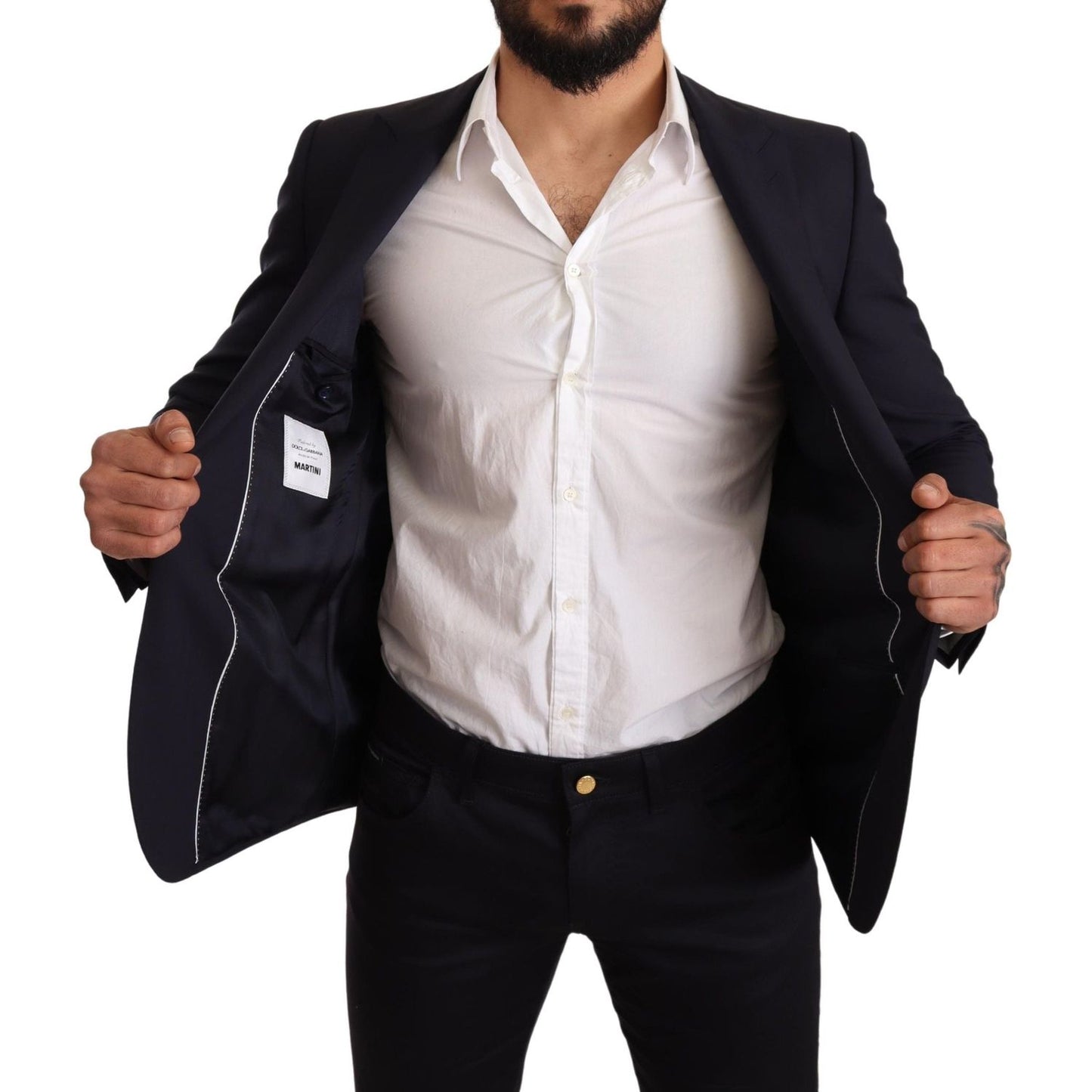 Dolce & Gabbana Elegant Navy Martini Blazer by Renowned Tailors Dolce & Gabbana Black