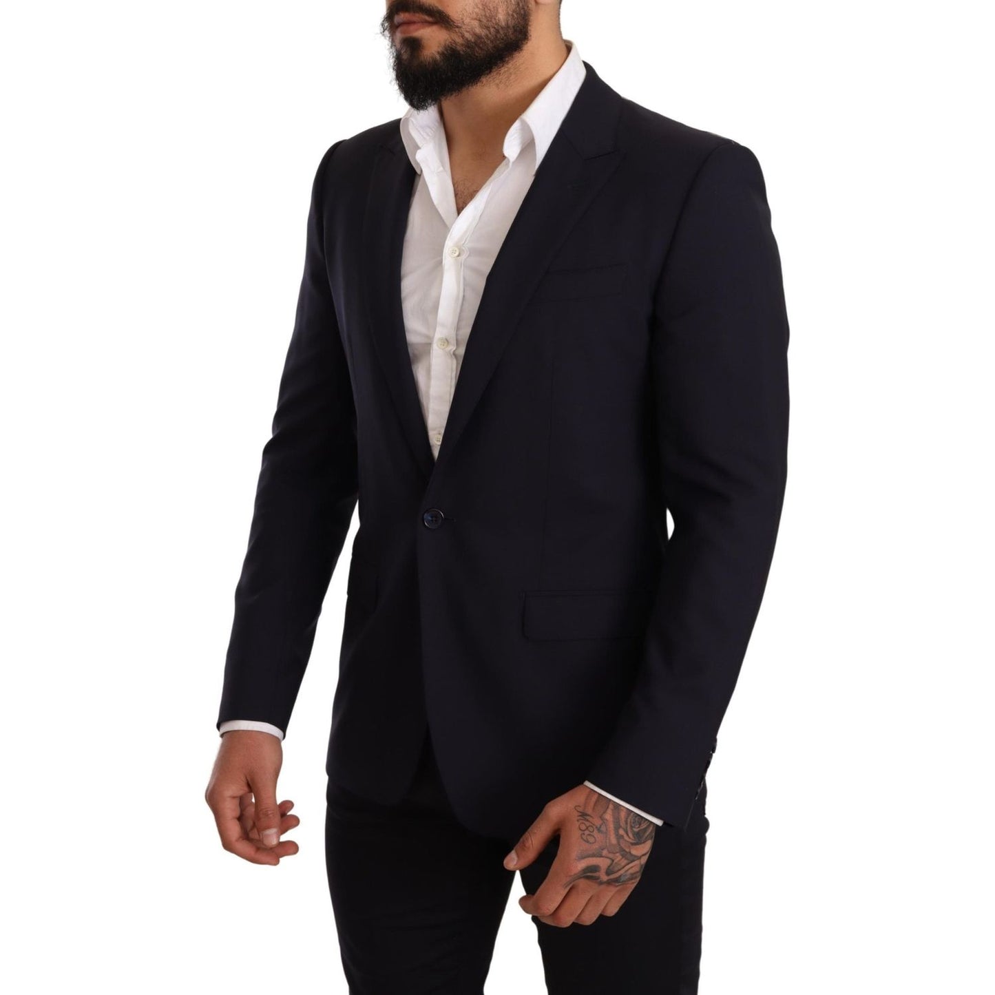 Dolce & Gabbana Elegant Navy Martini Blazer by Renowned Tailors Dolce & Gabbana Black