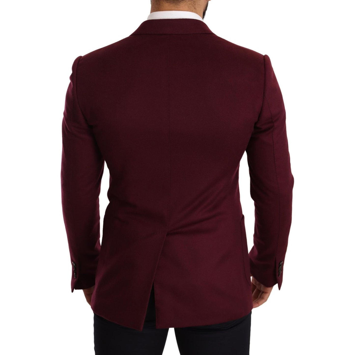 Dolce & Gabbana Elegant Maroon Bordeaux Cashmere Blazer Dolce & Gabbana Black