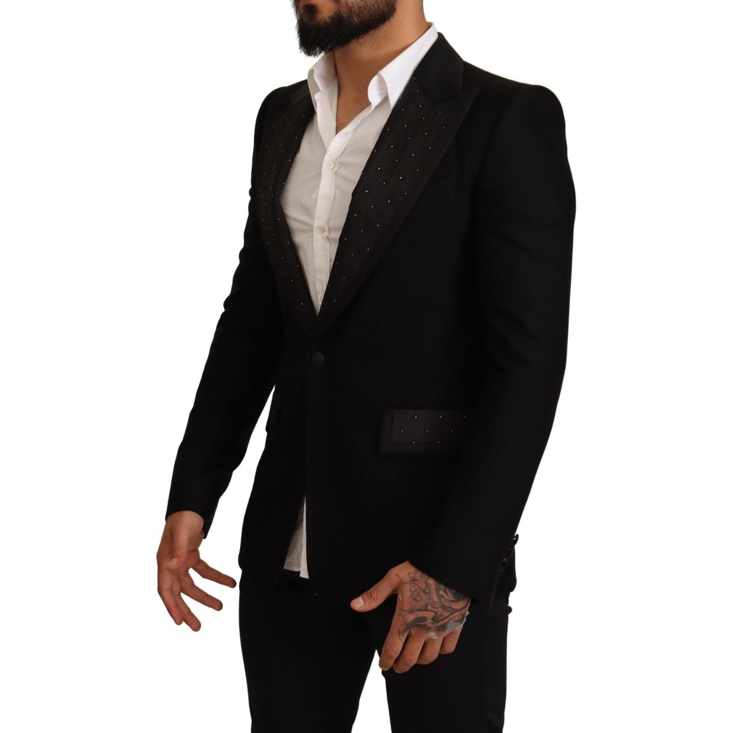 Dolce & Gabbana Elegant Slim Fit Black Blazer Jacket Dolce & Gabbana Black