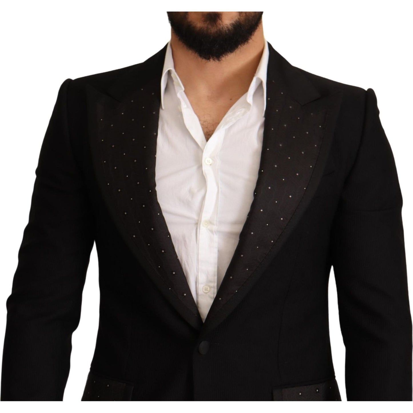 Dolce & Gabbana Elegant Slim Fit Black Blazer Jacket Dolce & Gabbana Gray