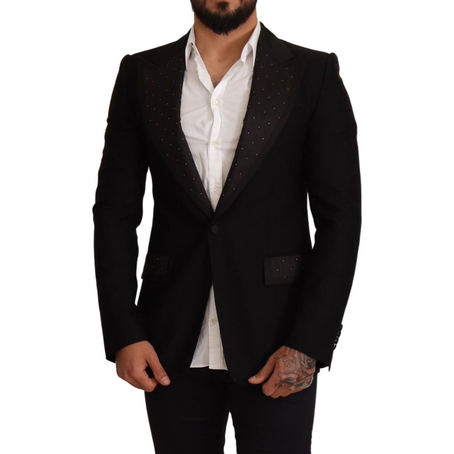Dolce & Gabbana Elegant Slim Fit Black Blazer Jacket Dolce & Gabbana Black