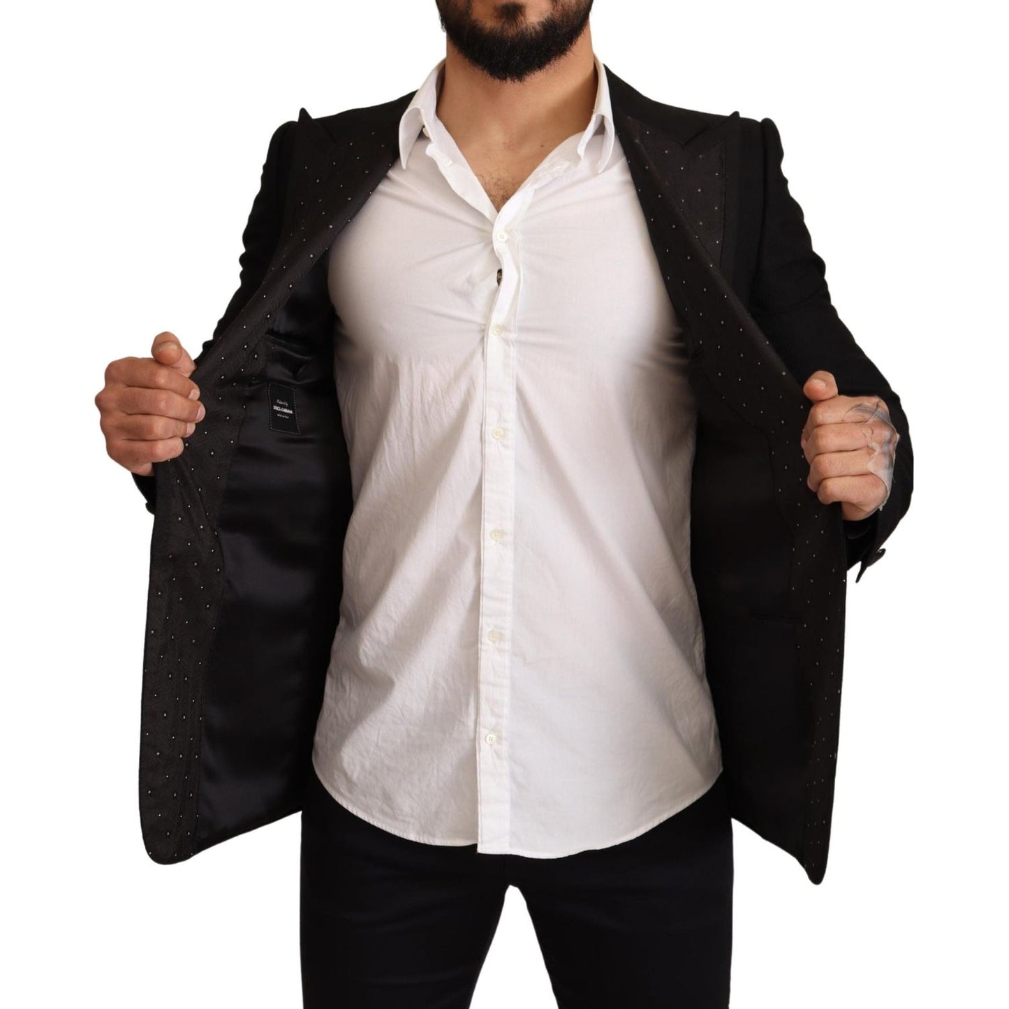 Dolce & Gabbana Elegant Slim Fit Black Blazer Jacket Dolce & Gabbana Gray
