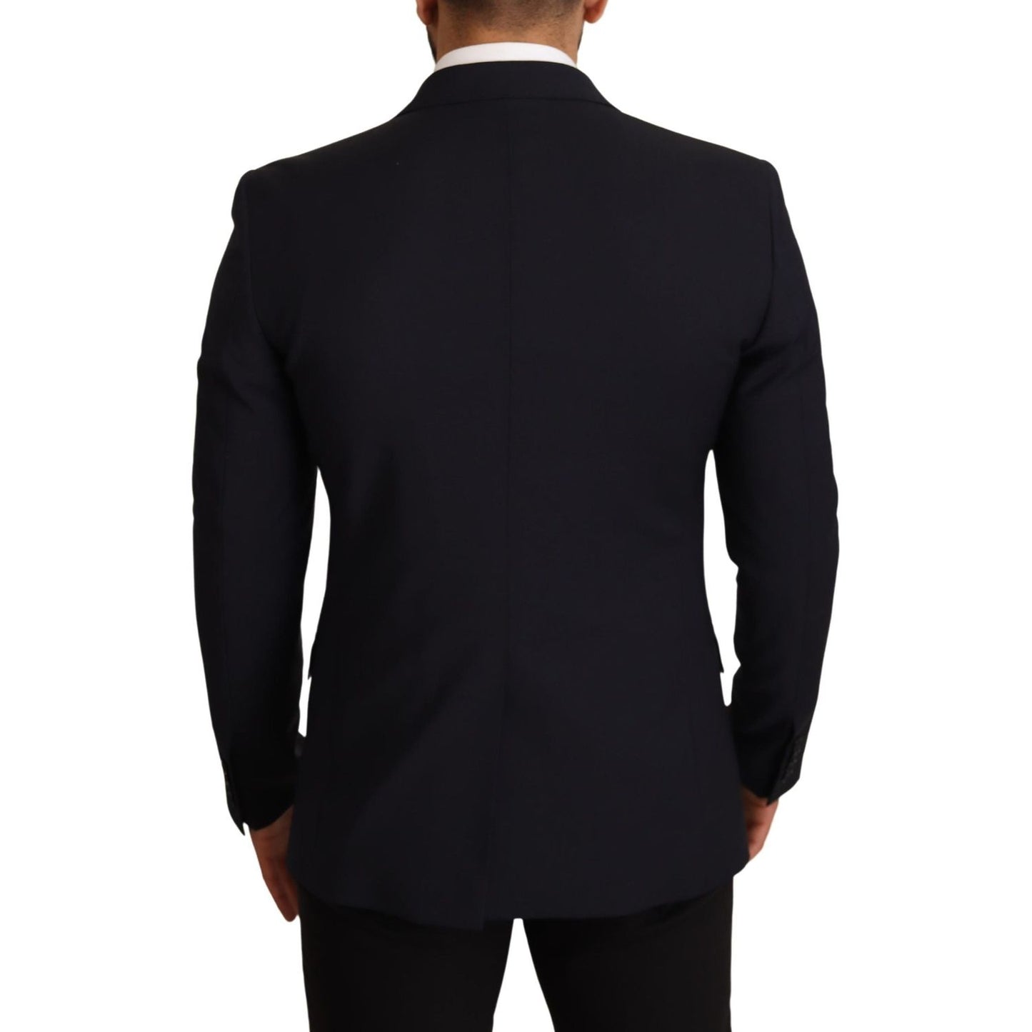 Dolce & Gabbana Elegant Dark Blue Wool Blend Martini Suit Dolce & Gabbana Black