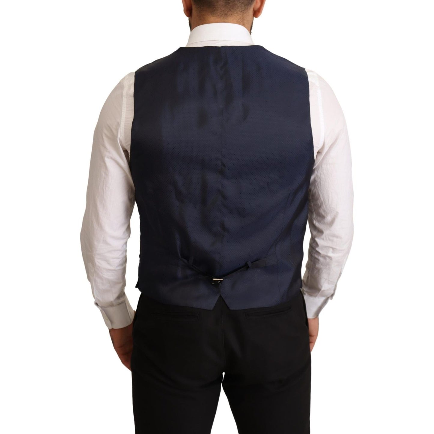 Dolce & Gabbana Elegant Dark Blue Wool Blend Martini Suit Dolce & Gabbana Black