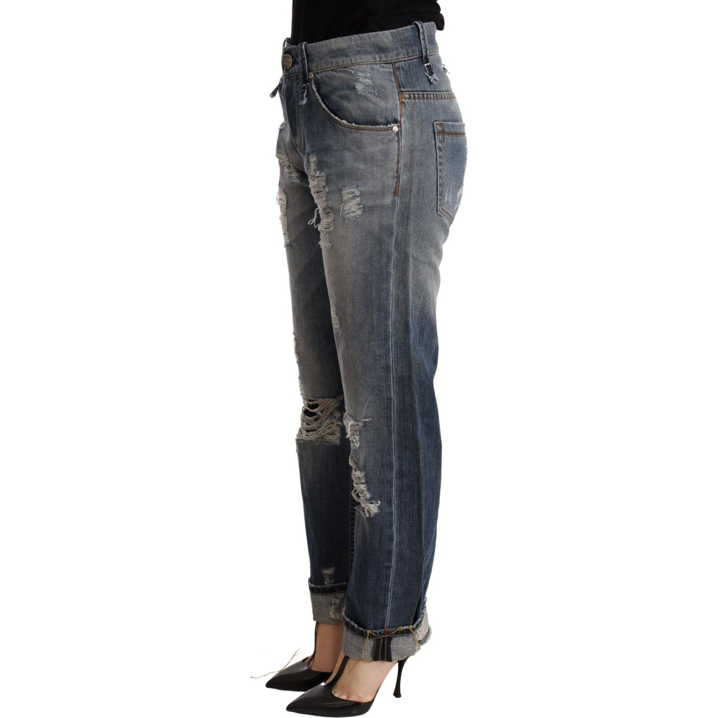 Acht Authentic Mid Waist Baggy Denim Jeans WOMAN TROUSERS Acht Dark Slate Gray