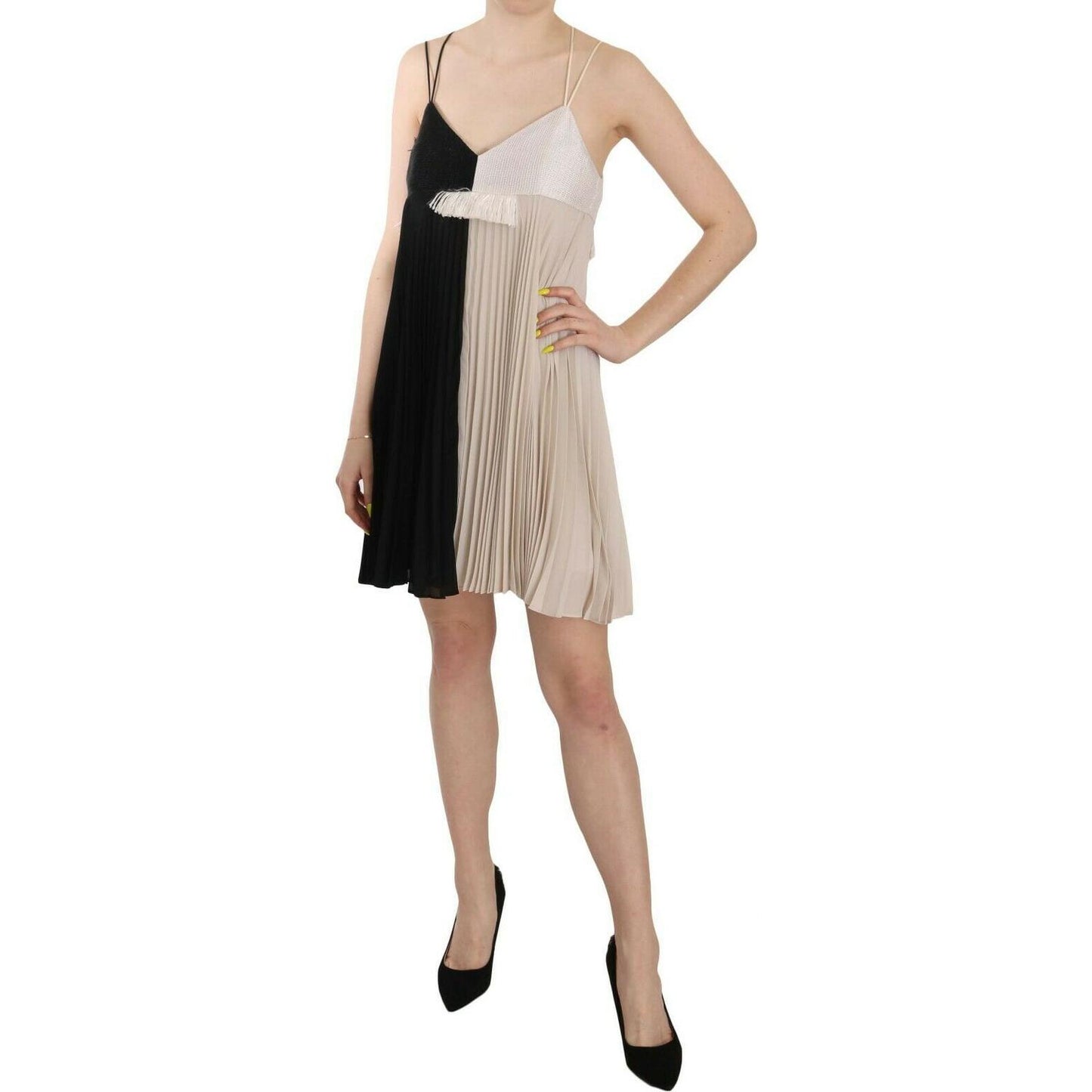 PINKO Chic Plunging A-Line Princess Mini Dress WOMAN DRESSES PINKO Rosy Brown