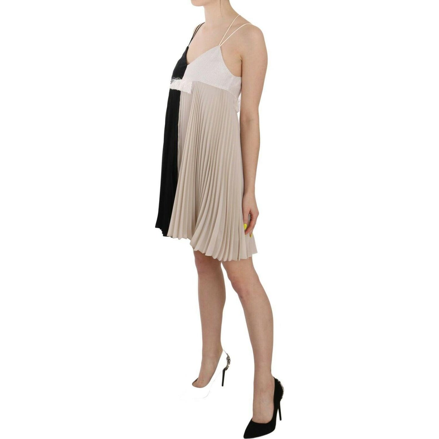 PINKO Chic Plunging A-Line Princess Mini Dress WOMAN DRESSES PINKO Rosy Brown