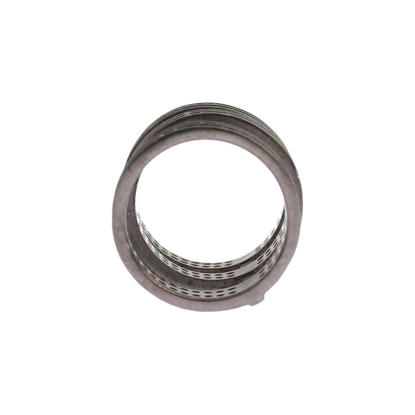 Nialaya Chic Black Crystal Sterling Silver Ring Ring Nialaya Dim Gray