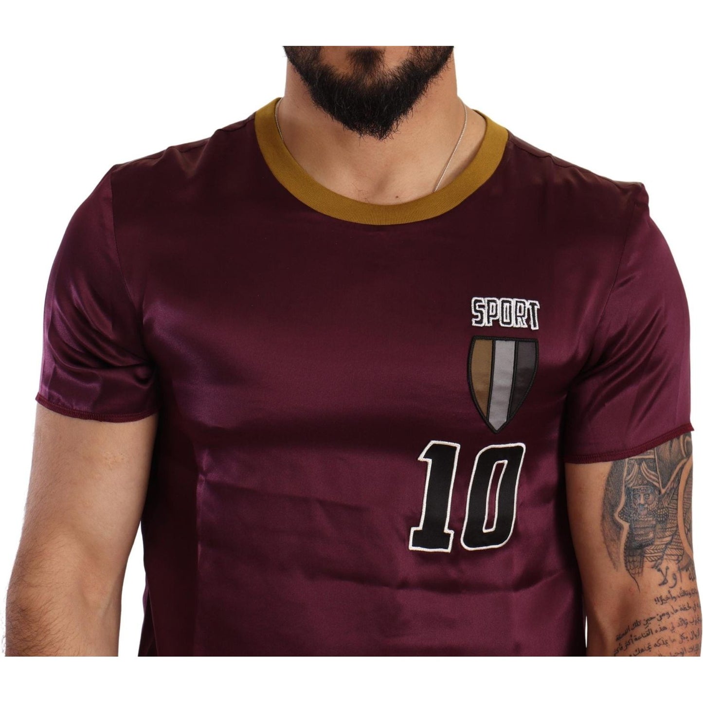 Dolce & Gabbana Purple Sport 10 Embroidery Crewneck T-shirt TSH6570- 46