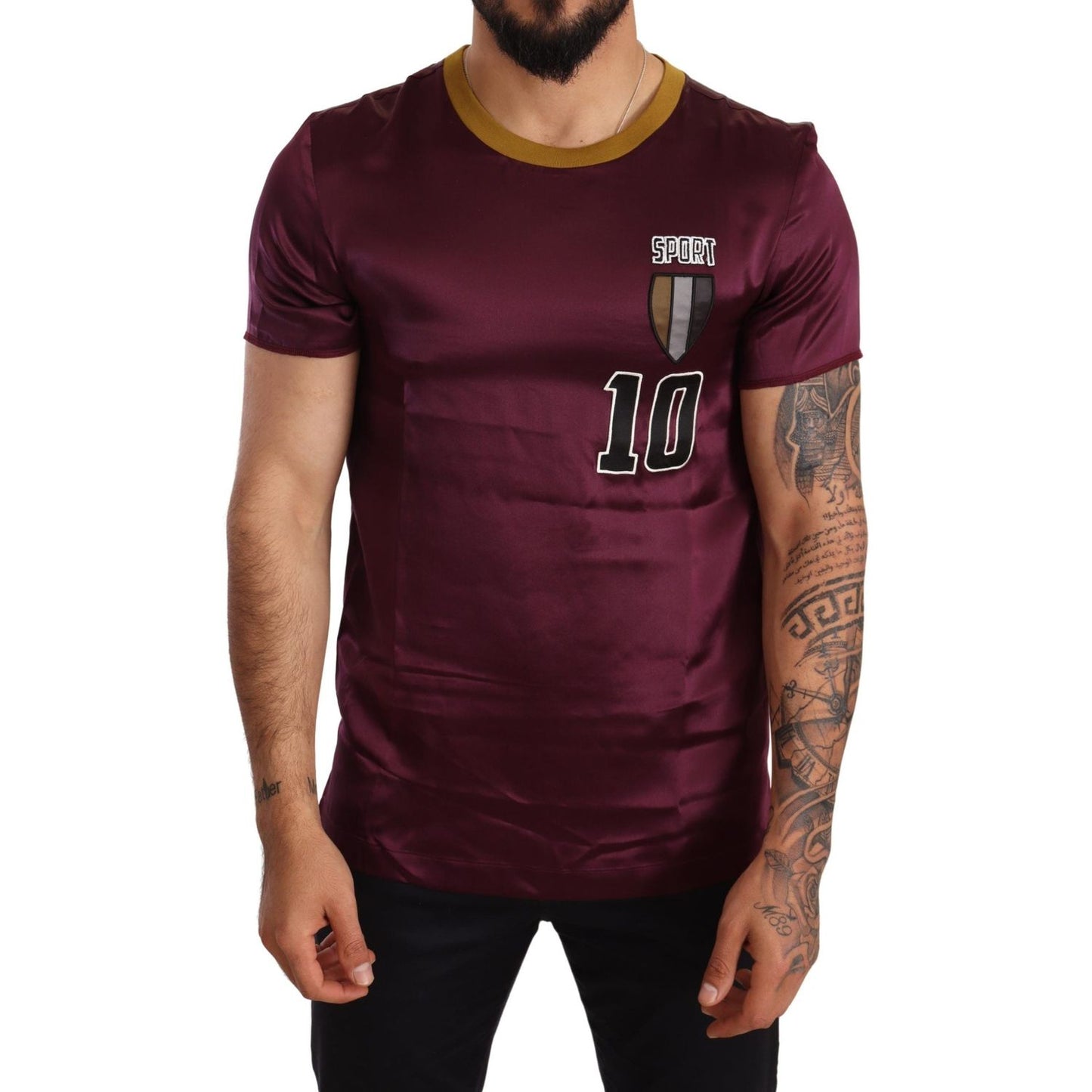 Dolce & Gabbana Purple Sport 10 Embroidery Crewneck T-shirt TSH6570- 46