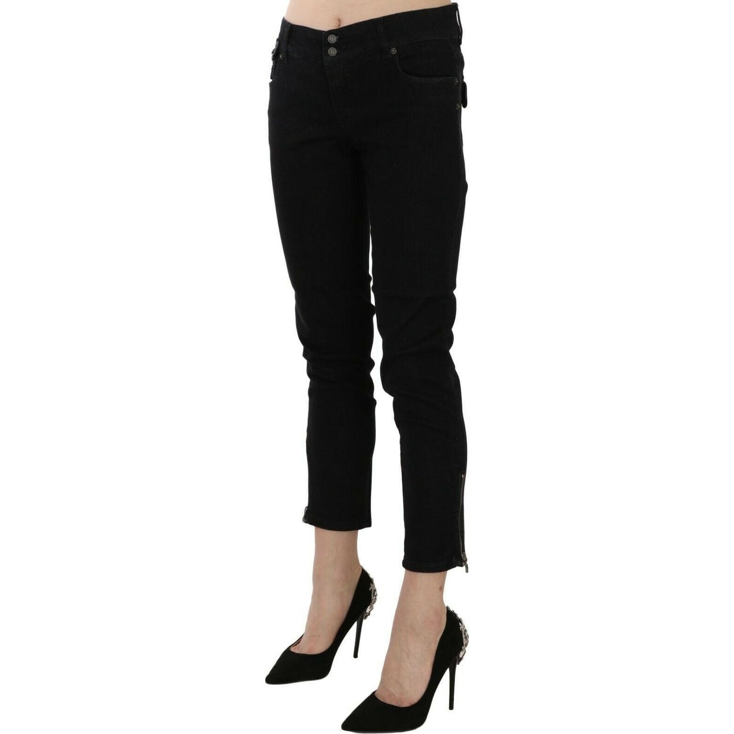 John Galliano Chic Black Mid Waist Slim Cropped Jeans Jeans & Pants John Galliano Tan