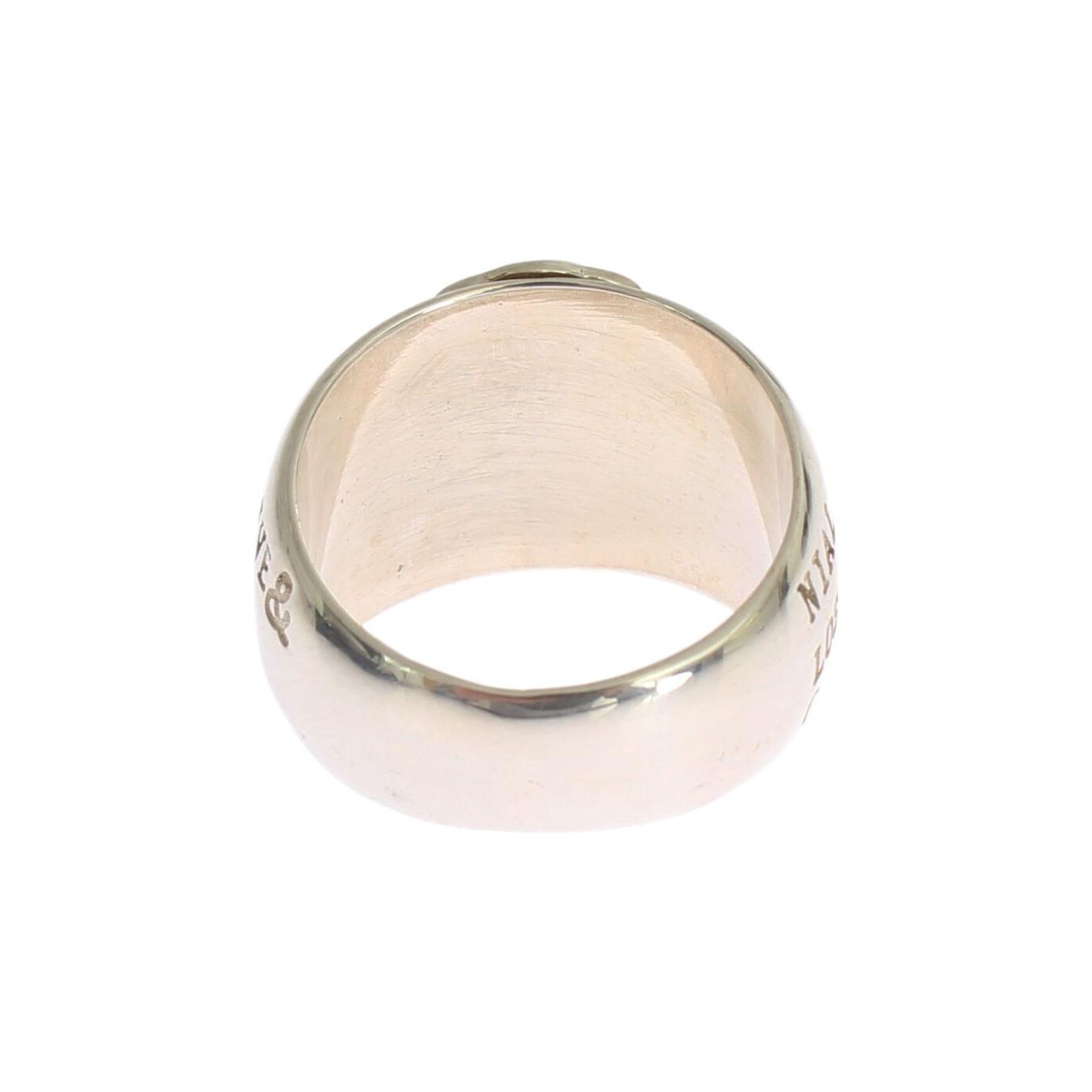 Nialaya Elegant Sterling Silver Statement Ring Ring Nialaya Antique White