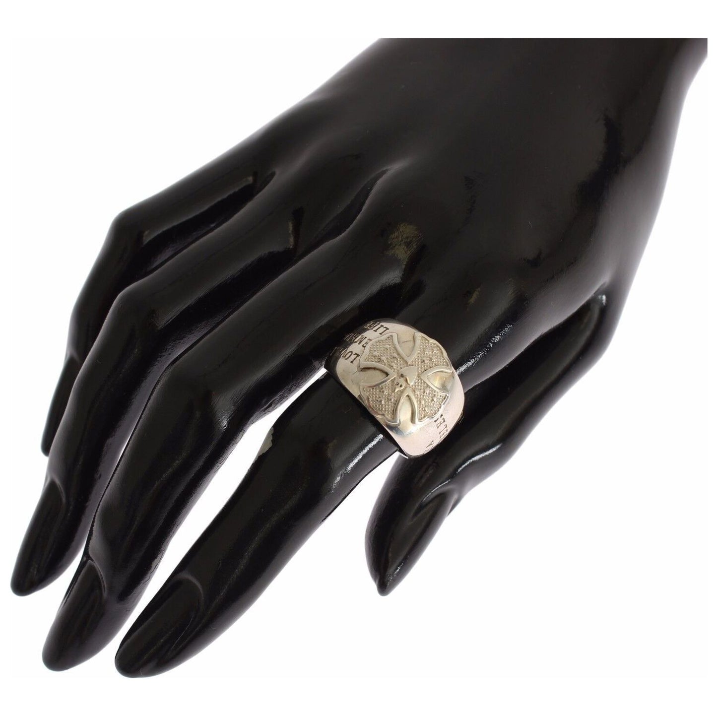 Nialaya Elegant Sterling Silver Statement Ring Ring Nialaya Black