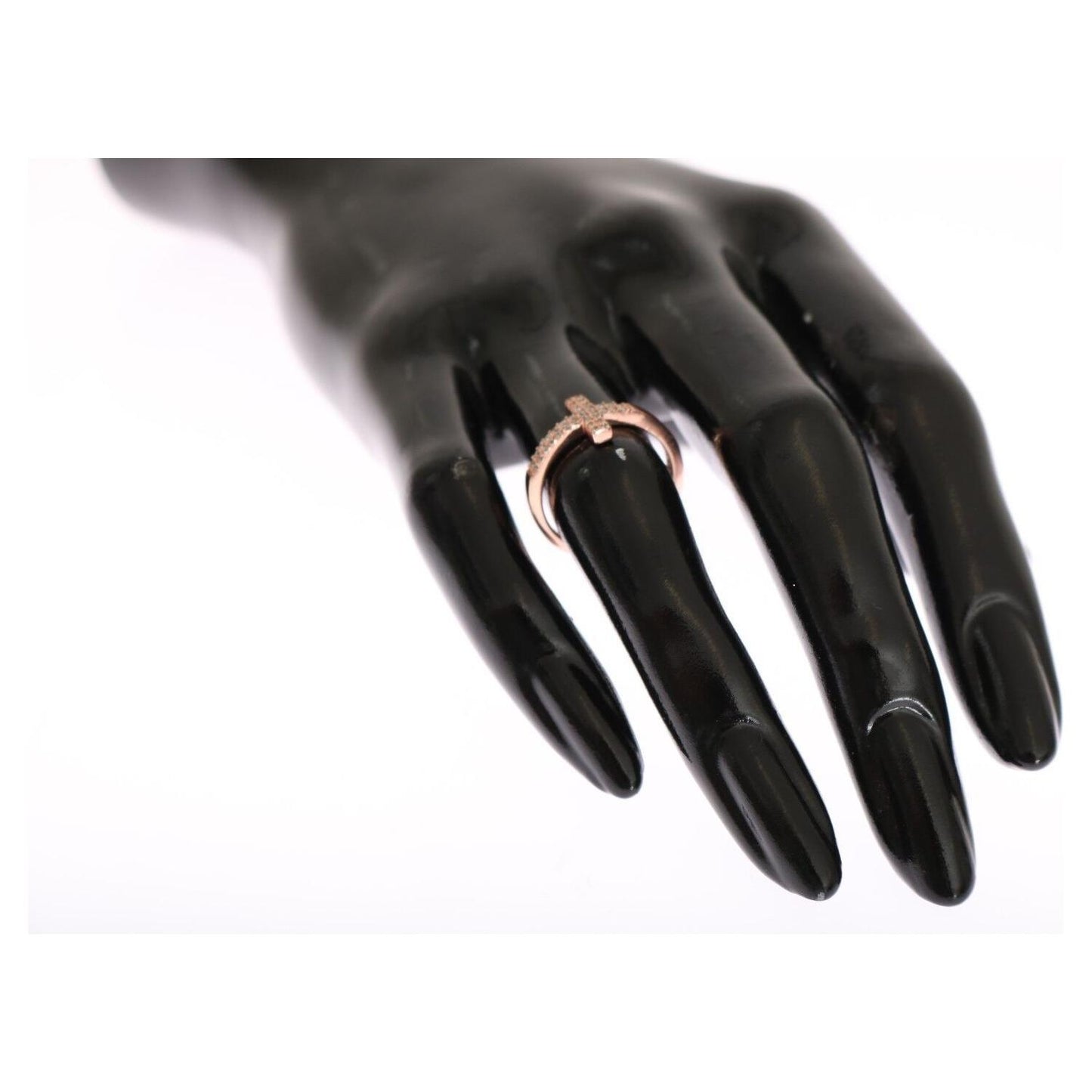 Nialaya Elegant Pink Crystal Encrusted Silver Ring Ring Nialaya Dark Slate Gray