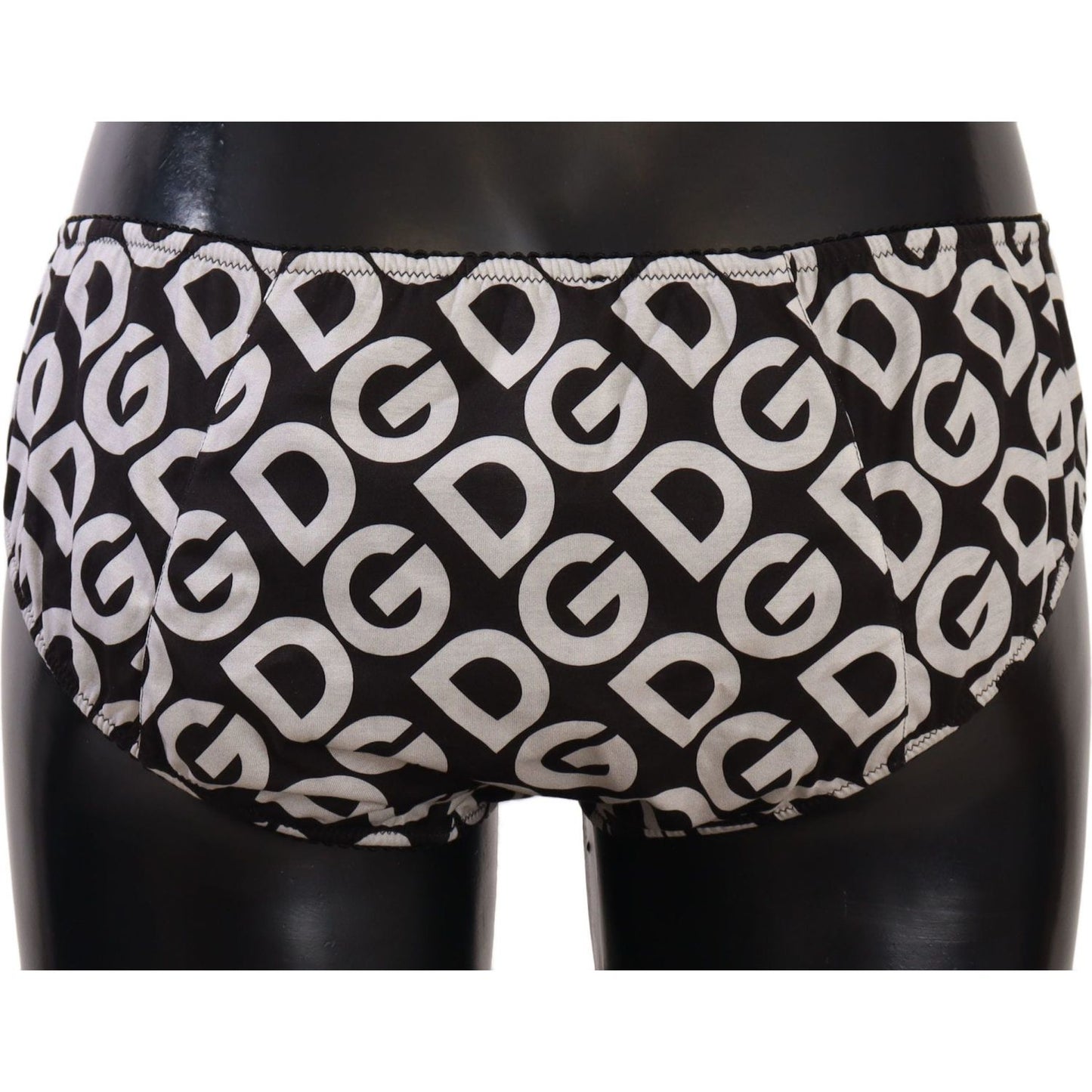 Dolce & Gabbana Chic Black & White DG Logo Print Bottoms WOMAN SWIMWEAR Dolce & Gabbana Gray