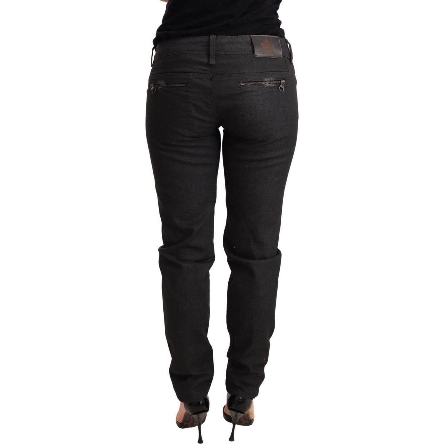 Ermanno Scervino Chic Black Low Waist Skinny Jeans Jeans & Pants Ermanno Scervino Black