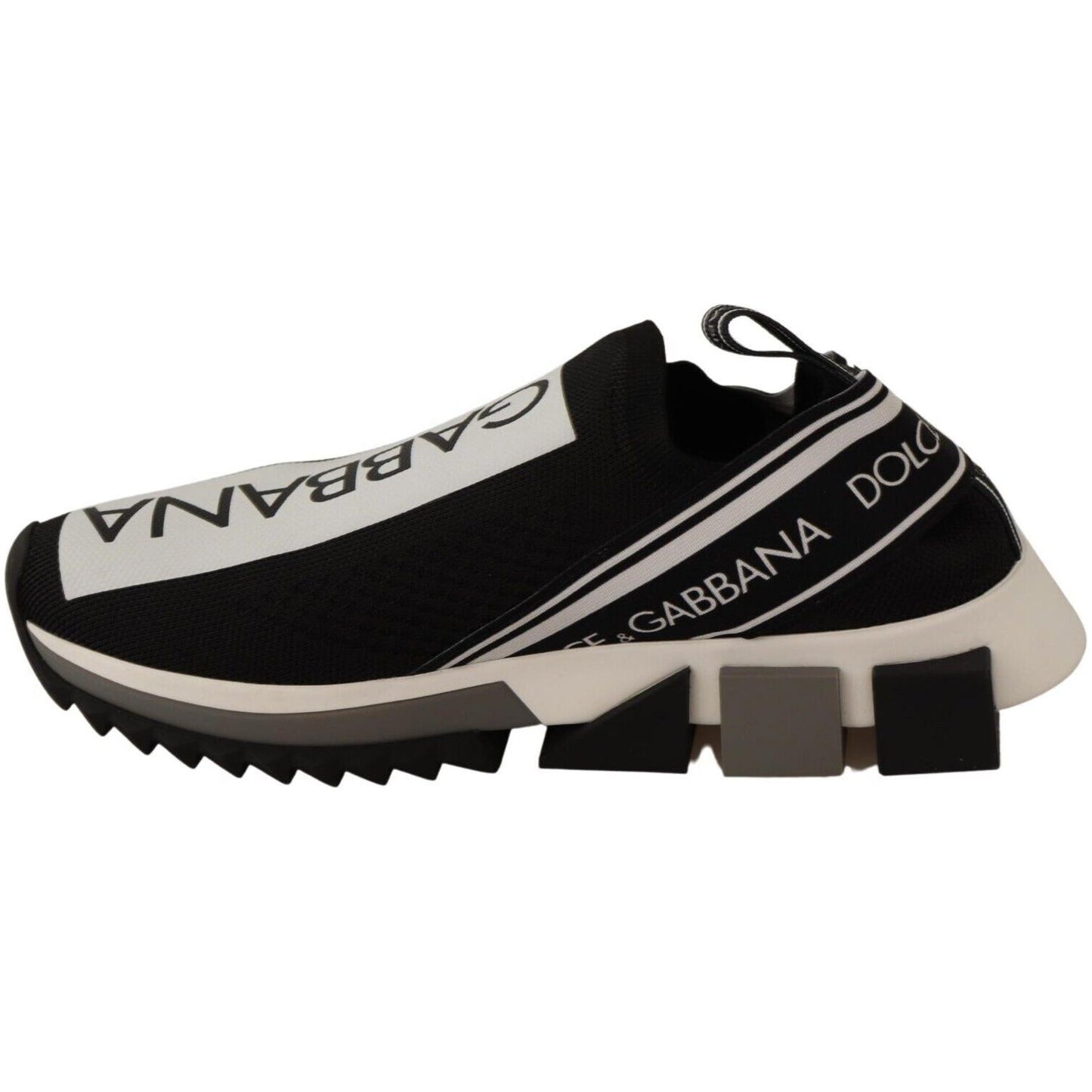 Dolce & Gabbana Chic Monochrome Sorrento Slip-On Sneakers Dolce & Gabbana Black