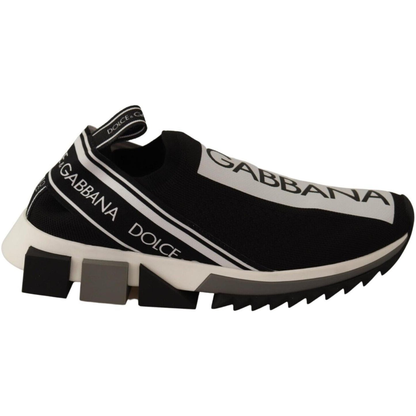 Dolce & Gabbana Chic Monochrome Sorrento Slip-On Sneakers Dolce & Gabbana Black