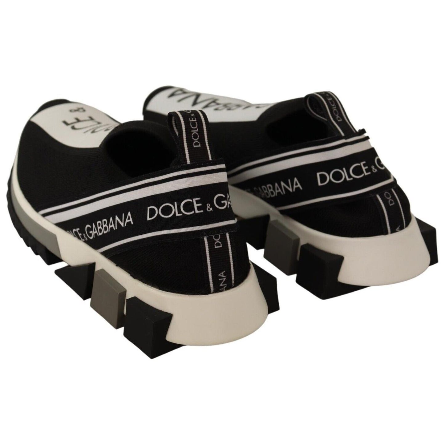 Dolce & Gabbana Chic Monochrome Sorrento Slip-On Sneakers Dolce & Gabbana Black
