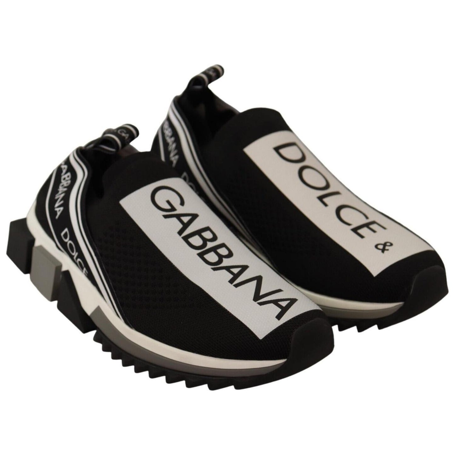 Dolce & Gabbana Chic Monochrome Sorrento Slip-On Sneakers Dolce & Gabbana Black