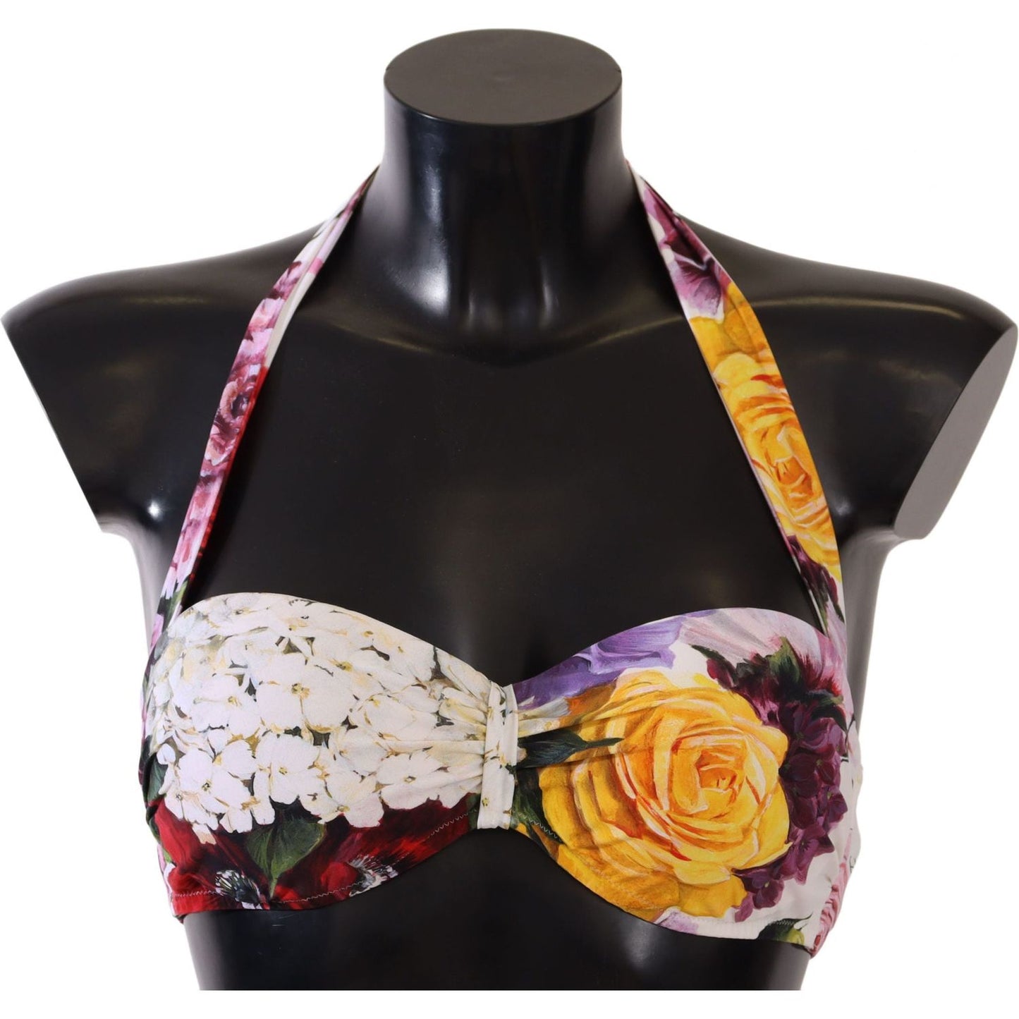 Dolce & Gabbana Chic Floral Print Bikini Top - Summer Essential WOMAN SWIMWEAR Dolce & Gabbana Tan