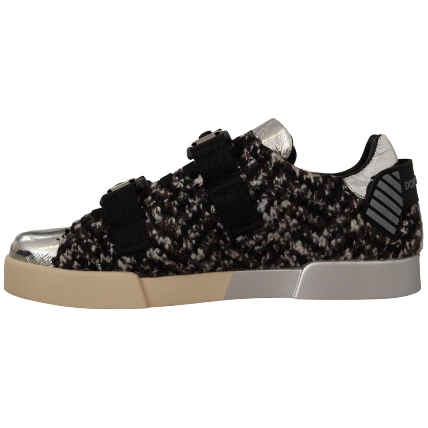 Dolce & Gabbana Silver Elegance Leather Sneakers Dolce & Gabbana Rosy Brown