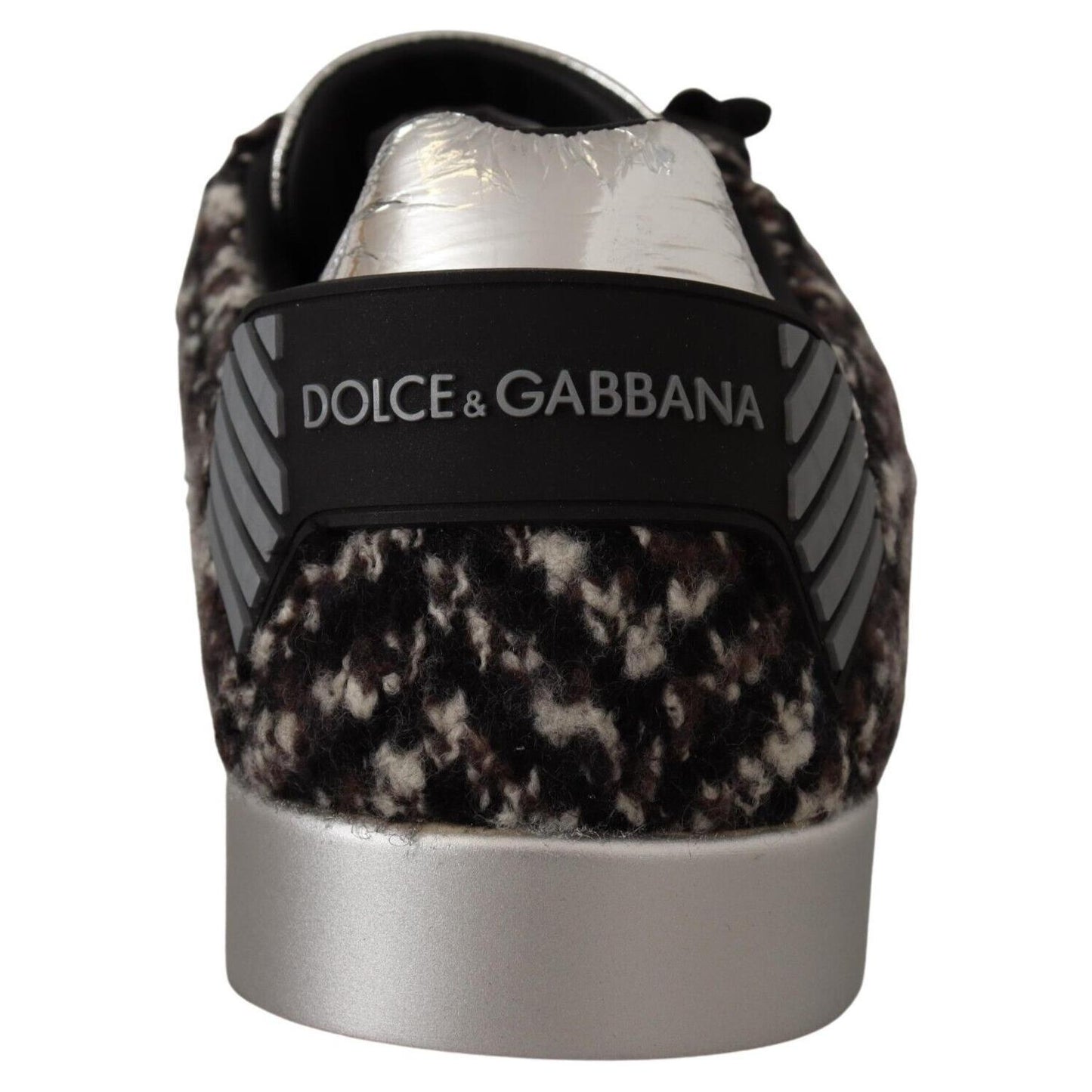 Dolce & Gabbana Silver Elegance Leather Sneakers Dolce & Gabbana Black