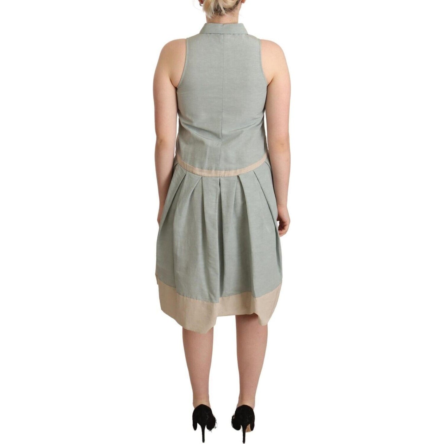 Comeforbreakfast Chic Sleeveless Collared Sheath Dress WOMAN DRESSES Comeforbreakfast Rosy Brown