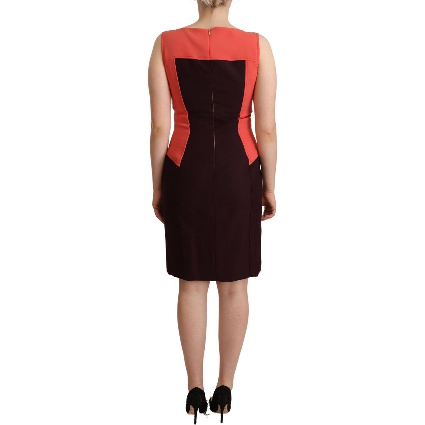CO|TE Multicolor V-Neck Sleeveless Sheath Dress WOMAN DRESSES CO|TE Dark Salmon