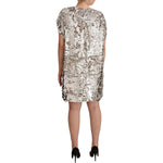MSGM Elegant Sequined Boat Neck Mini Dress MSGM Rosy Brown