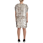MSGM Elegant Sequined Boat Neck Mini Dress MSGM Gray