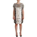 MSGM Elegant Sequined Boat Neck Mini Dress MSGM Rosy Brown
