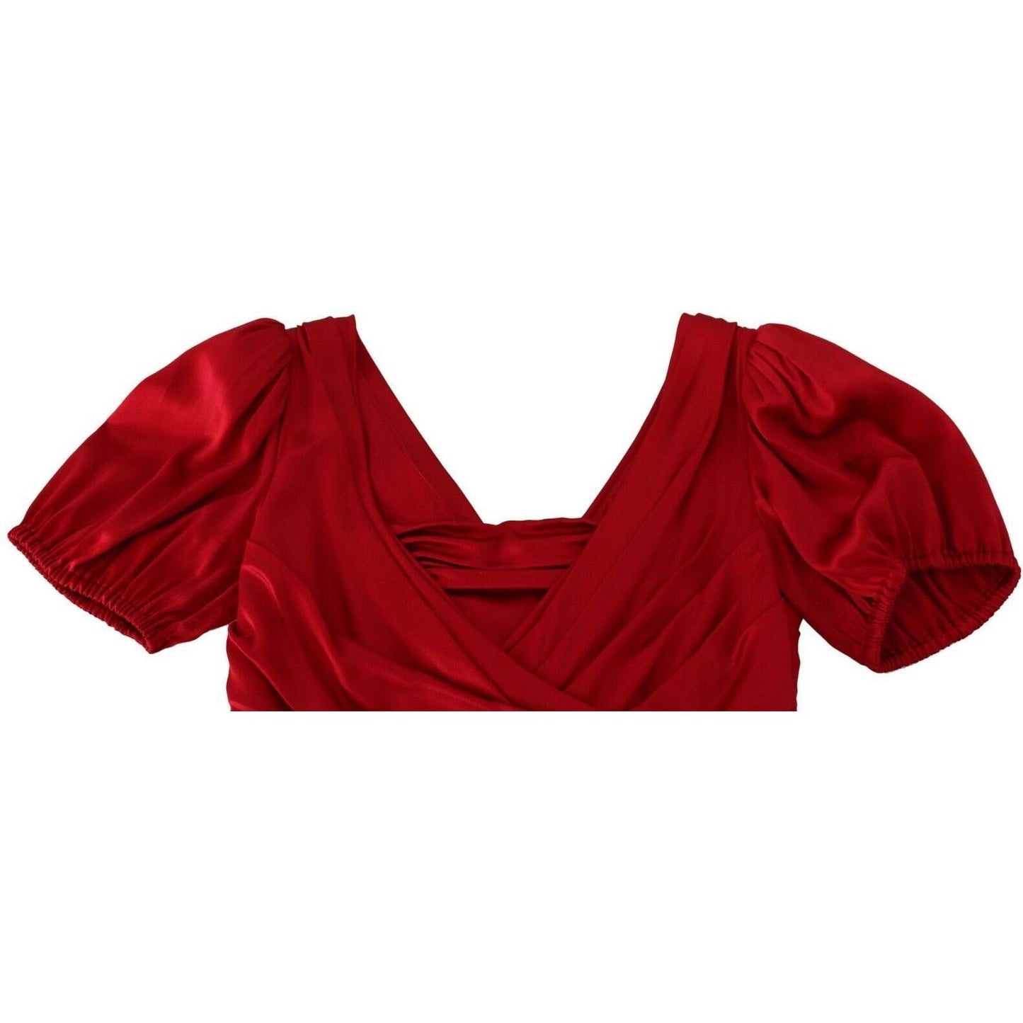 Dolce & Gabbana Elegant Red Silk Stretch Mermaid Dress Dolce & Gabbana Dark Red