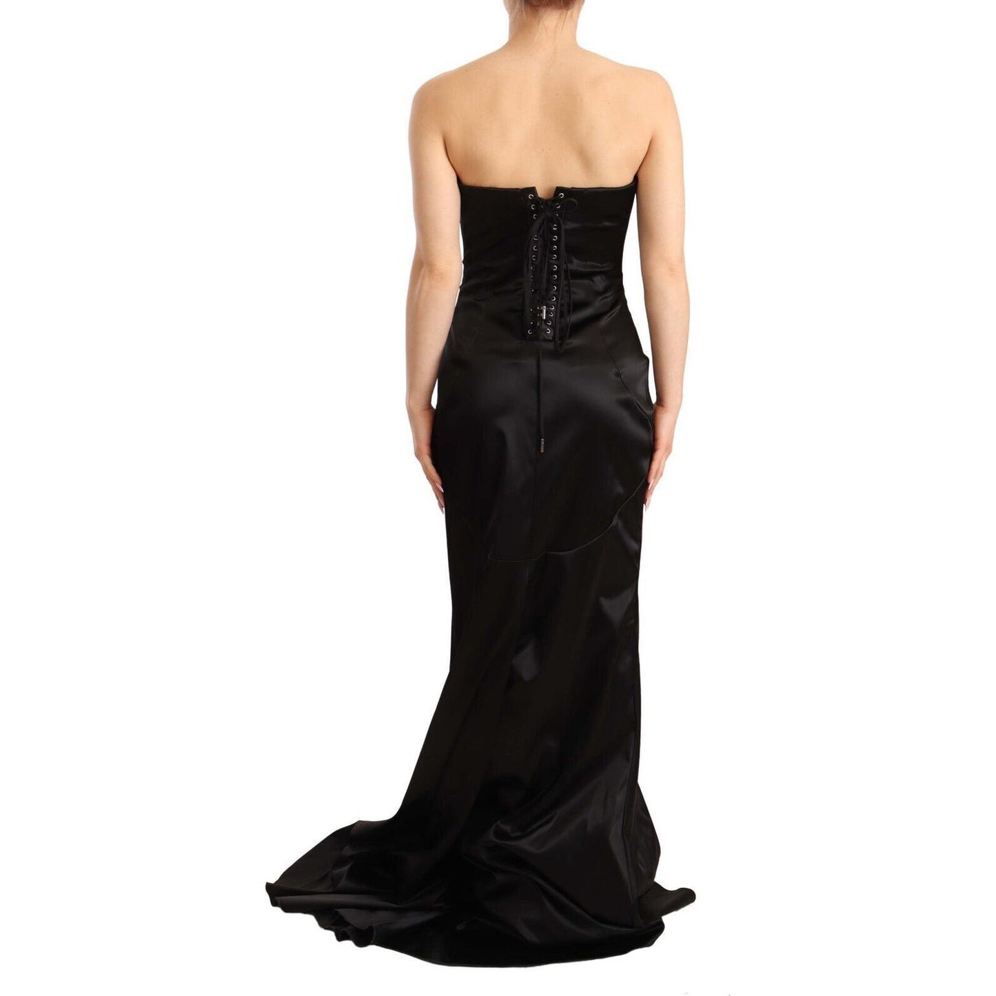 Dolce & Gabbana Elegant Black Strapless Mermaid Dress Dolce & Gabbana Black