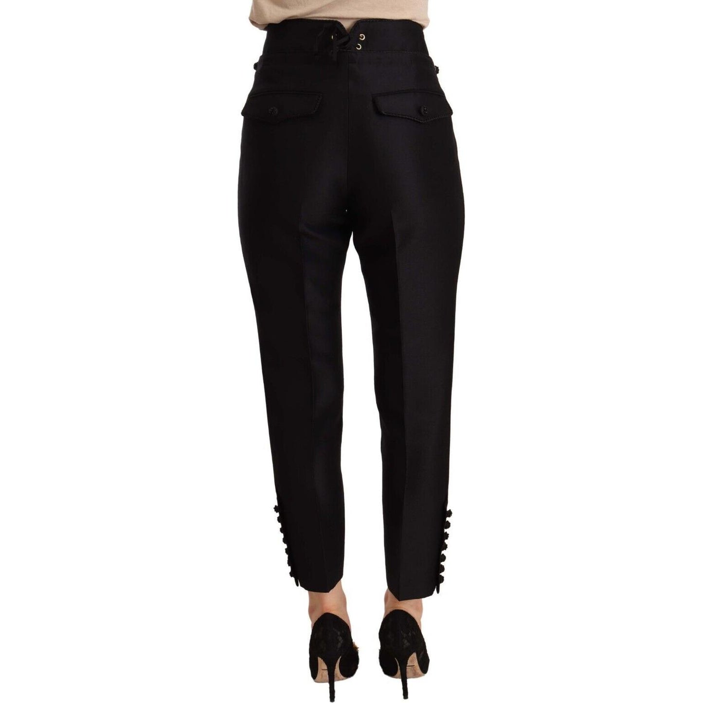 Dsquared² Chic High-Waist Cropped Trousers Dsquared² Black