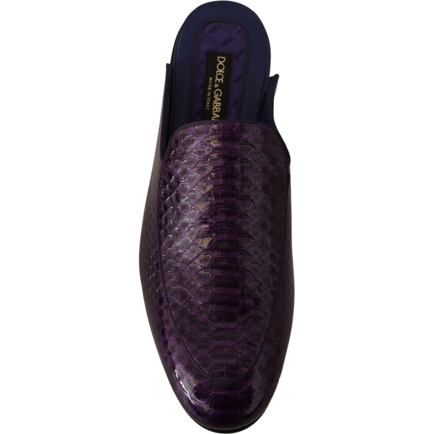 Dolce & Gabbana Purple Exotic Leather Flats Slides Shoes MV4371-44