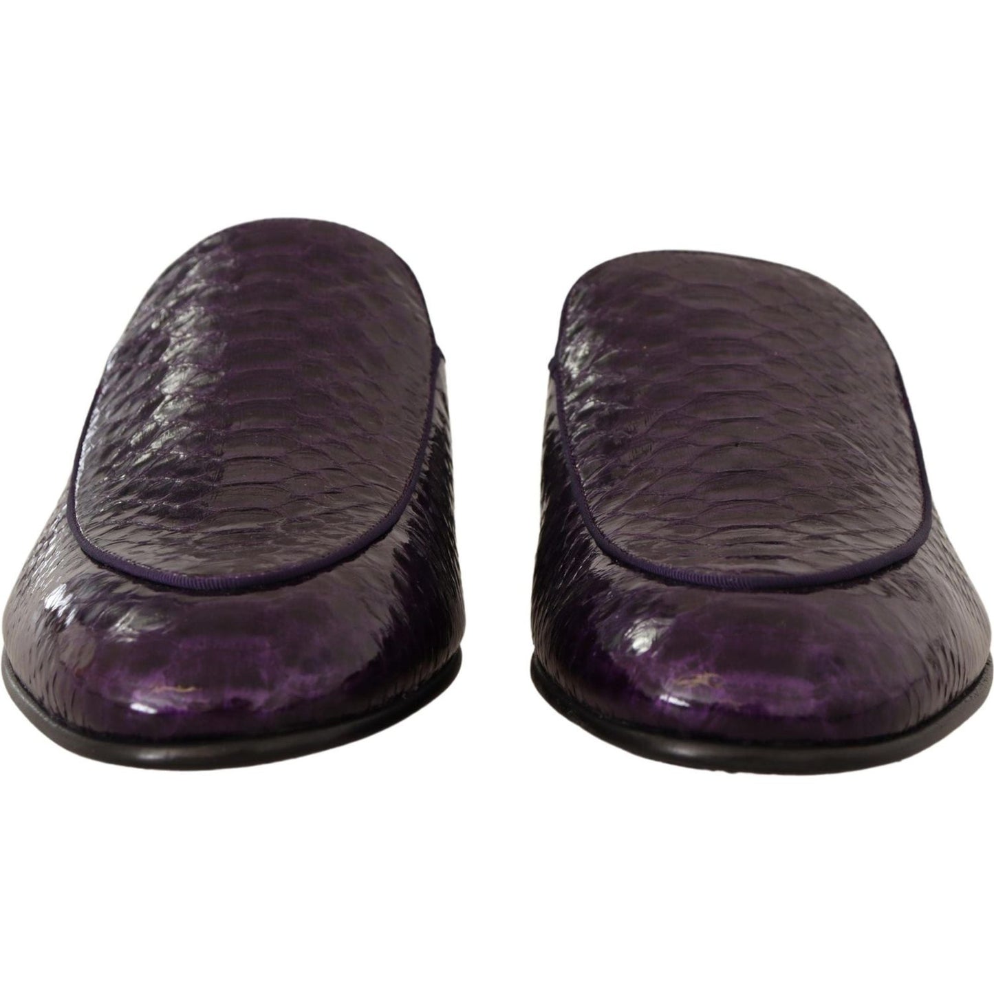 Dolce & Gabbana Purple Exotic Leather Flats Slides Shoes MV4371-44