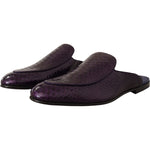 Dolce & Gabbana Purple Exotic Leather Flats Slides Shoes MV4371-44