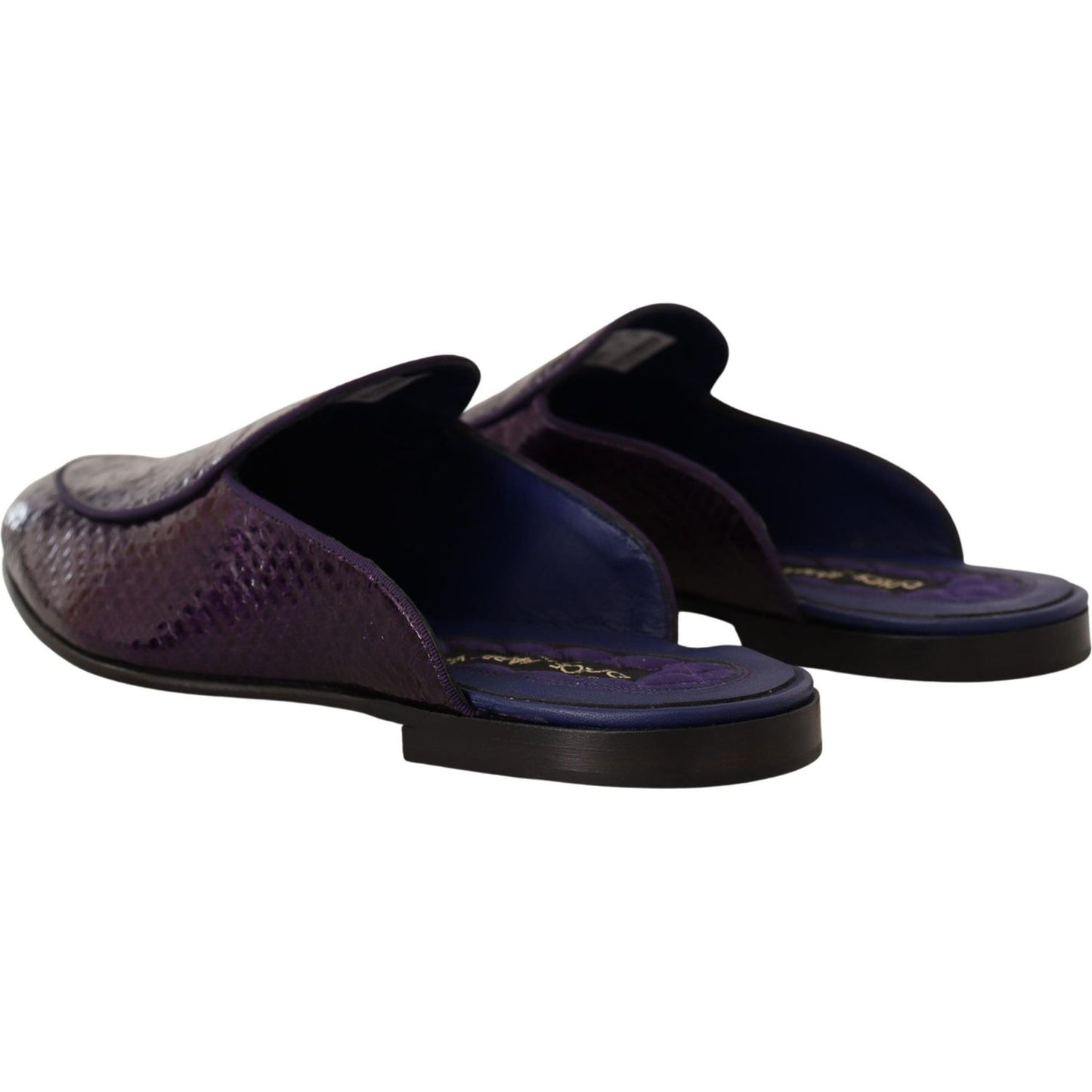 Dolce & Gabbana Purple Exotic Leather Flats Slides Shoes MV4371-44