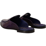 Dolce & Gabbana Purple Exotic Leather Flats Slides Shoes MV4371-44