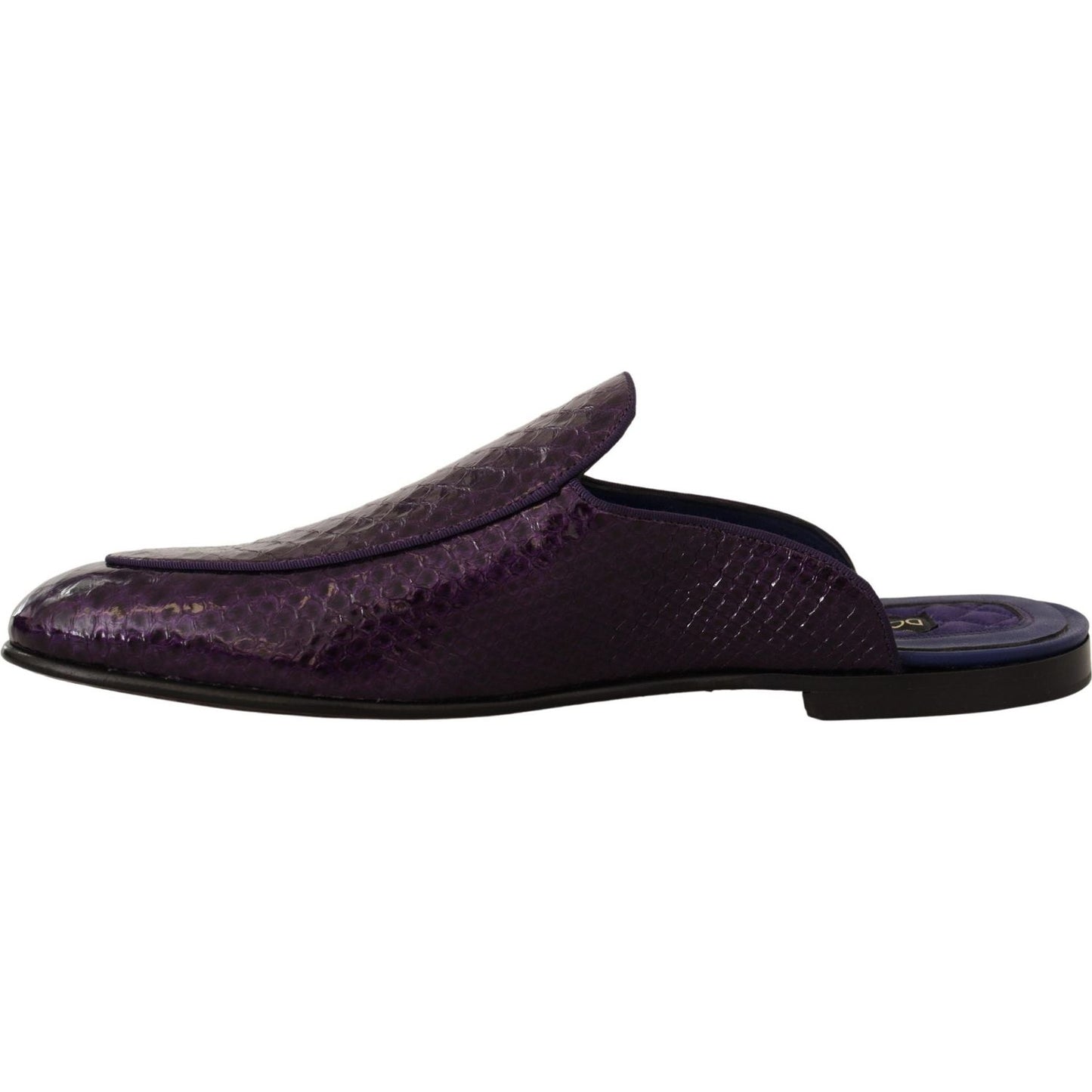 Dolce & Gabbana Purple Exotic Leather Flats Slides Shoes MV4371-44