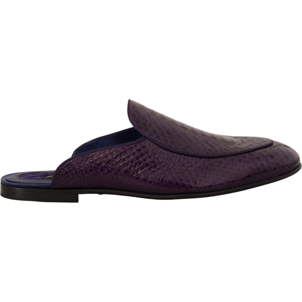 Dolce & Gabbana Purple Exotic Leather Flats Slides Shoes MV4371-44