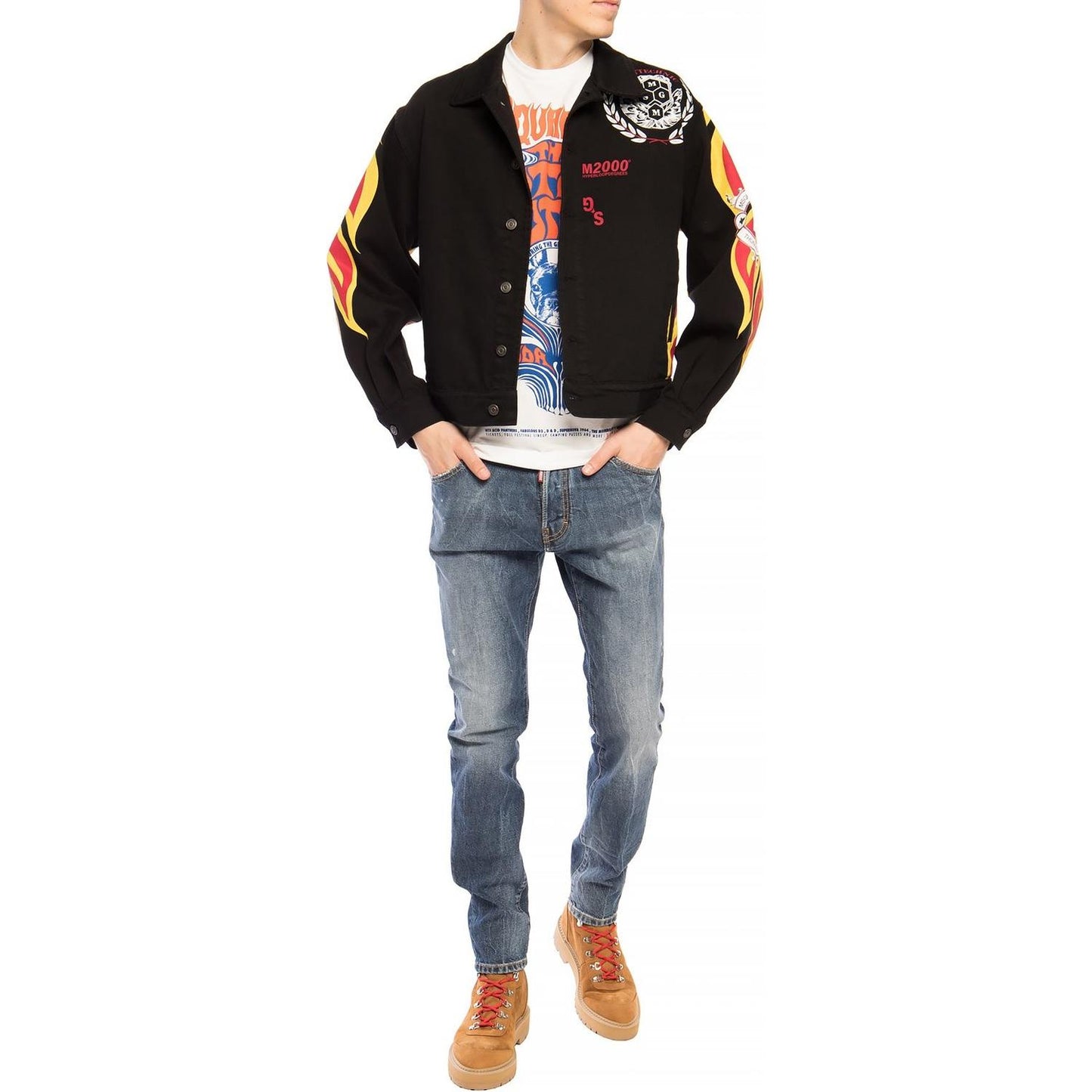 Dsquared² Navy Distressed 'Cool Guy Jean' Denim Pants Dsquared² Tan